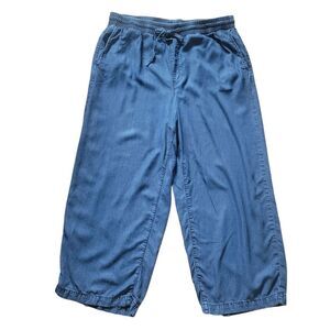 NYDJ | Women Pull On Stretch Pants L 100% Tencel Baggy Oversized Coastal Grandma